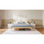 Structure de lit simple en bambou naturel de 14 pouces, style moderne de ton chaud, lit plateforme robuste, conception en forme de vague pour empêcher le matelas de glisser, sans grincement et sans vacillement, sans sommier tapissier nécessaire-836994043