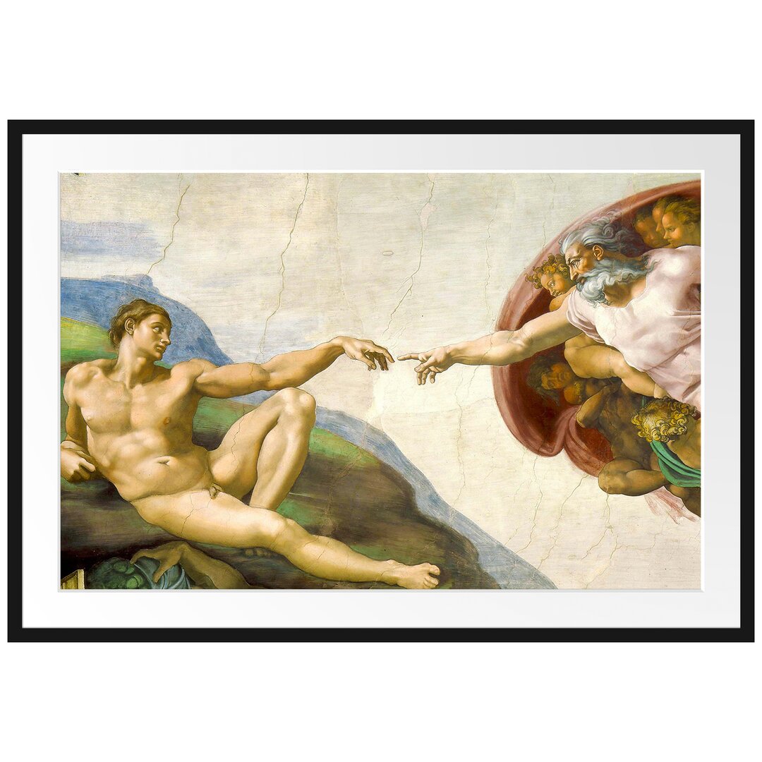 Gerahmter Kunstdruck The Creation of Adam von Michelangelo