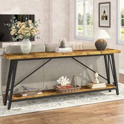 70.9" Extra Long Sofa Table Behind Couch