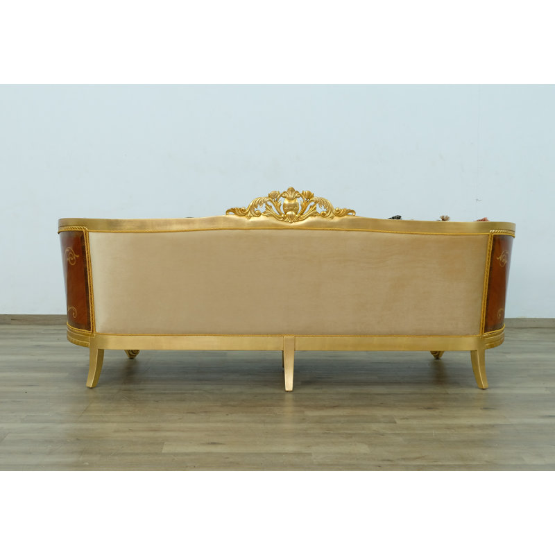 Luxor Sofa, 44.5" H x 105" W x 37.5" D, Gold