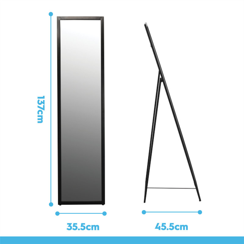 Harbour Housewares Square Full-Length Mirror - Freestanding Mirror for Bedrooms & Hallways, White