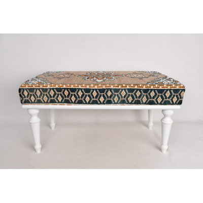 Ottoman Bench, Upholstered Bench, Turkish Rug Bench, Kilim Bench, Home Decor Bench, Handmade Bench, Brown Bench, Medallion Bench, Desk Bench