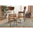 Goguen Justin Sand Fabric Upholstered And Walnut Brown Finished Wood 2-Piece Bar Stool Set-138613225