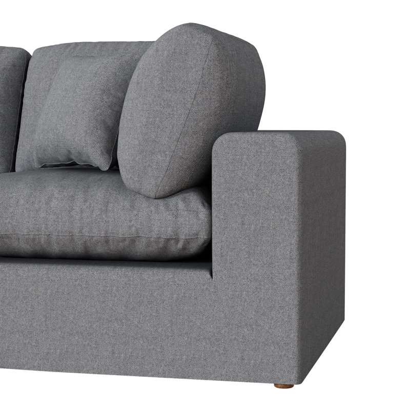Canapé modulaire 2 pièces Jossa, Polyester gris
