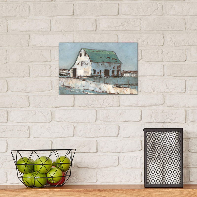 Plein Air Barn II by Ethan Harper - Wrapped Canvas Painting, 20.32cm H x 30.48cm W x 1.91cm D
