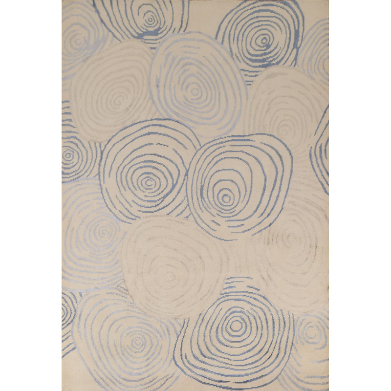 Modern Handmade Abstract Area Rug 6x8