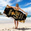Serviette de plage dorée et noire Congrats Grad pour hommes, femmes, adultes, 80 x 60 pouces