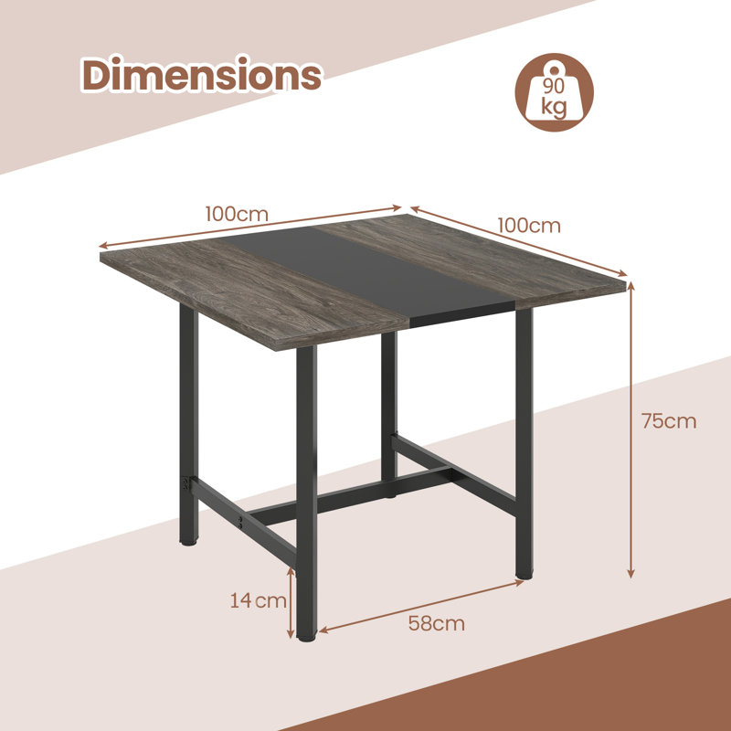 100cm Square Conference Table, Grey