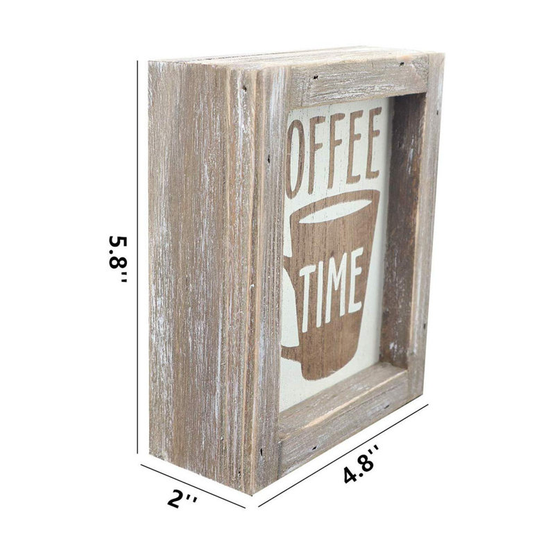 Petite enseigne en bois rustique Coffee Time
