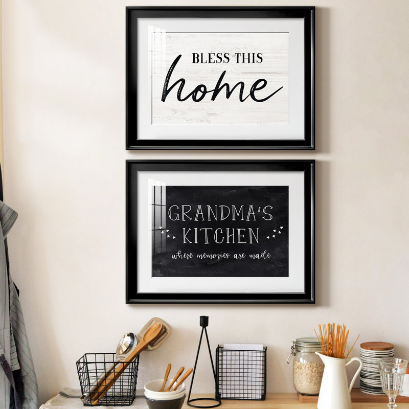 Bless This Home - ensemble de 2 reproductions de cadres photo, H 24,5 po x l 37 po x P 1 po, Cadre noir