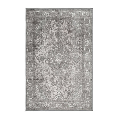 Tapis contemporain gris / blanc