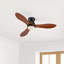 Ventilateur de plafond encastré en bois massif 42 po avec lumière DEL et télécommande-257356573
