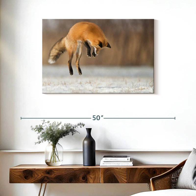 Jumping Red Fox, 24" H x 36" W
