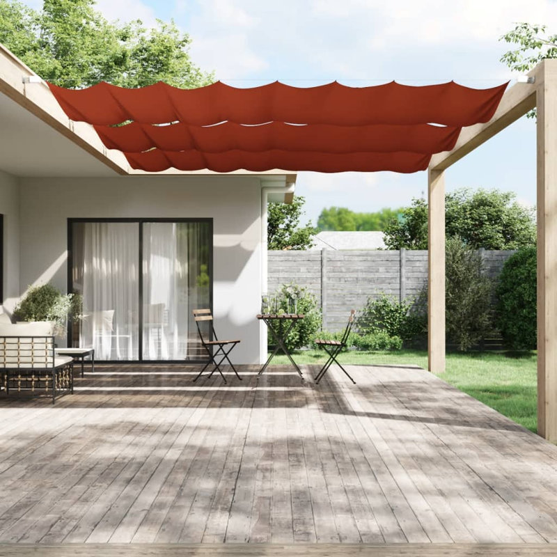 Dakota Fields 140;140cm W x 600;600cm D Fabric Cover Retractable Patio Awning, Terracotta
