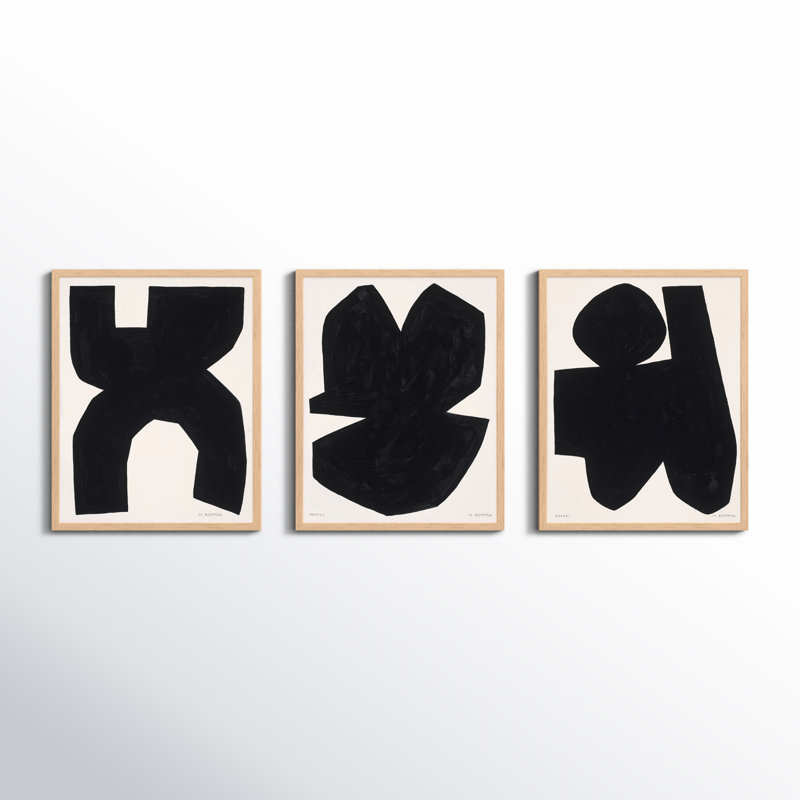 Module On White. Set Of 3 by Michael Kempen, Brown, 25" H x 20" W x 1.25" D