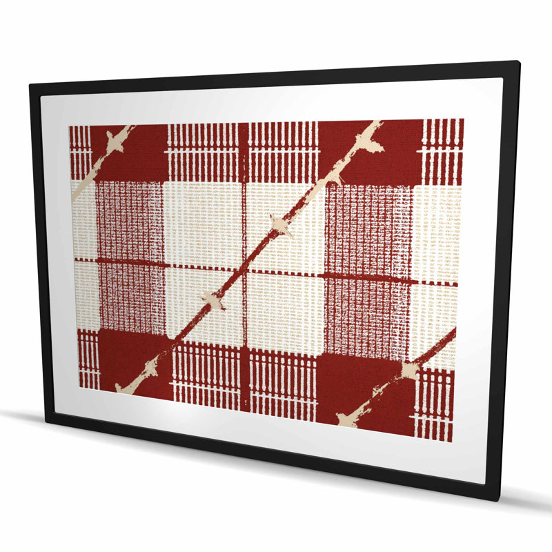 Motif de carré rouge - imprimé mat bleu encadré pour la décoration intérieure