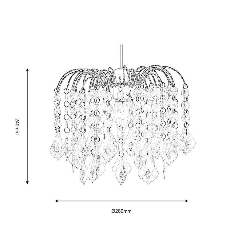24cm H Plastic Novelty Pendant Shade ( Screw On ), Polished Brass