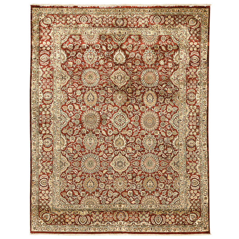 Tapis rouge noué à la main de haute qualité