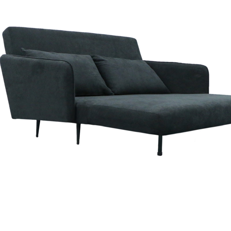 Lawson 61 Inch Wide Fabric Convertible Loveseat Sleeper With Pillows For Comfort And Versatility In Any Living Space, Black