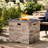 40,000 Fire Pit, 32'' Square, Grey Concrete Top, Lightweight Build