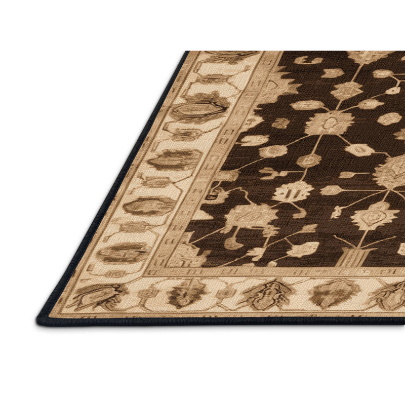Tapis noir surteint lavable à la machine, Carré 7 pi