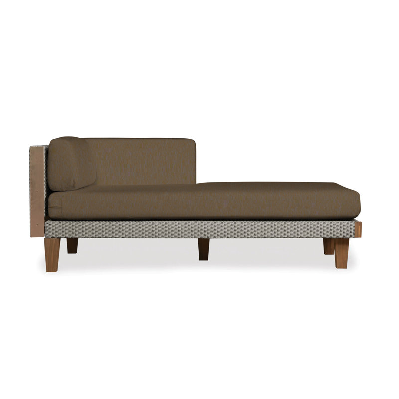 Catalina Outdoor Teak Chaise Lounge, Demo Skyway, Pewter