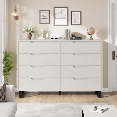 Commode pour chambre à coucher, tiroir horizontal autoportant avec rangement, rangement pour commode en bois