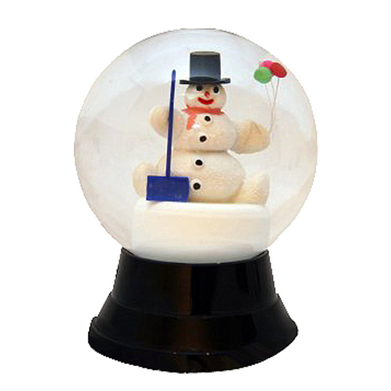 Globe bonhomme de neige avec pelle perzy
