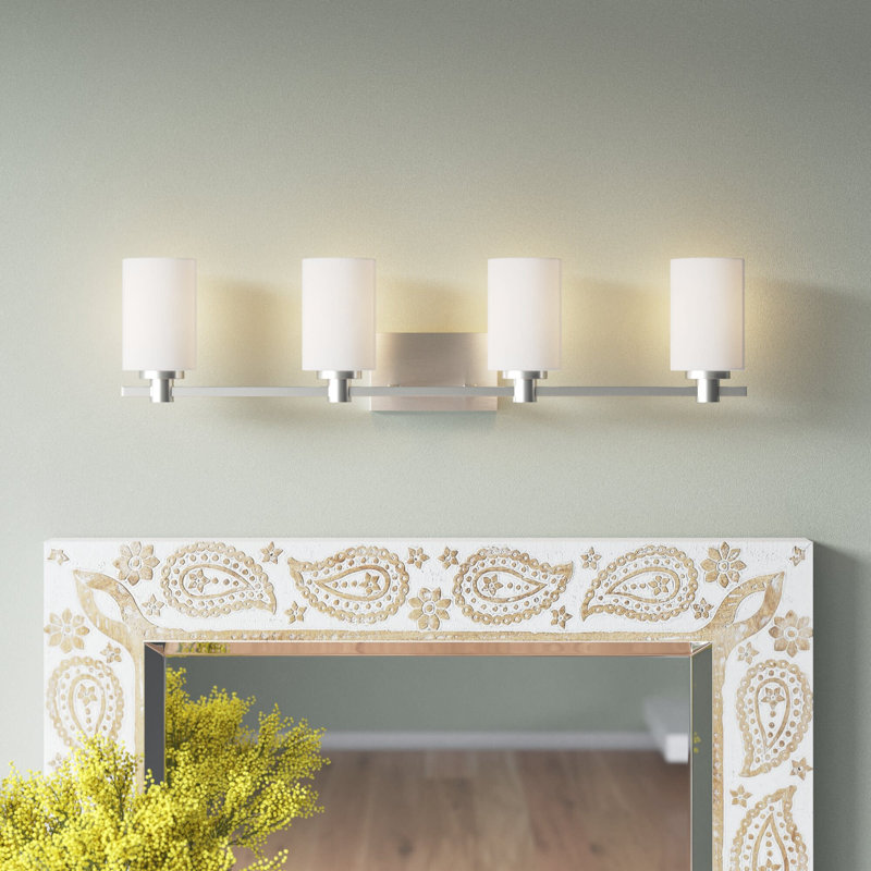 Éclairage pour salle de bain 4 lumières Verdi, Nickel brossé