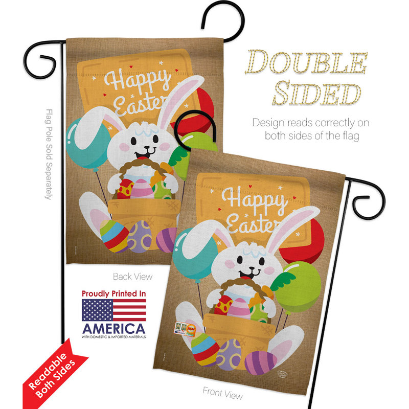 Double Sided 18.5'' H x 13'' W Polyester Easter Flag Set
