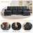 118" Faux Leather Modular U Shape Sectional Sofa with 2 Ottomans-391779711