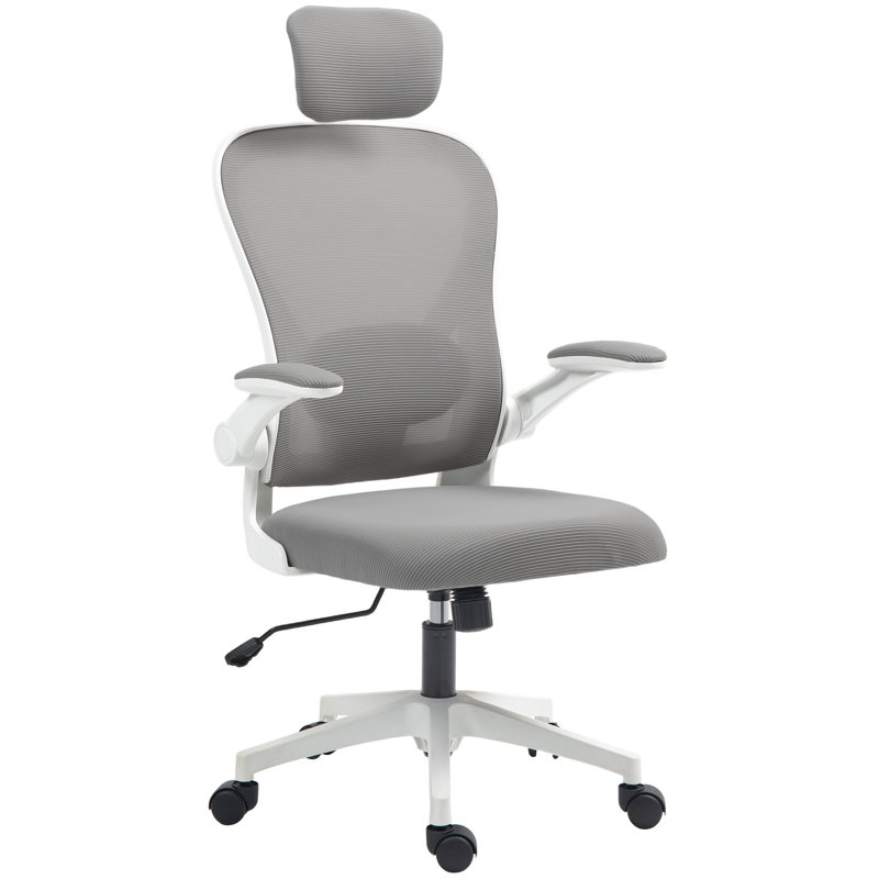 Karola Mesh Office Chair with Headrest, Grey