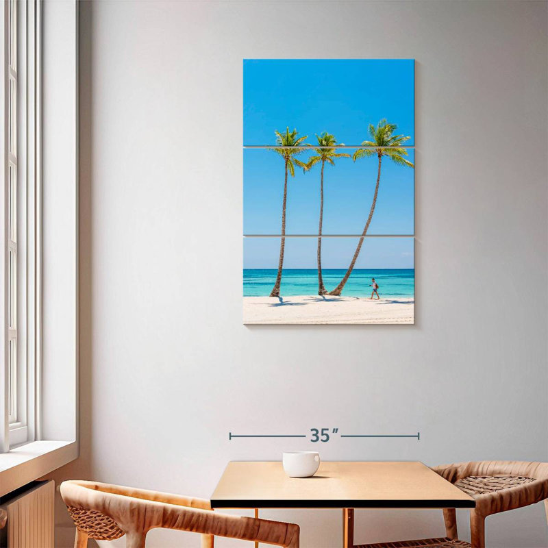 Three Beach Palms, 57" H x 36" W