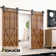 Black Rustic Straight Design Non-Bypass Single Track Two Door Hardware Kit