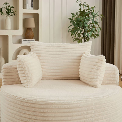 Canapé simple en velours côtelé de 50 po d'épaisseur, aucun assemblage requis, fauteuil-lit moderne moelleux pour le salon, la chambre à coucher, le salon et la salle de projection (pas une chaise pivotante)