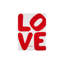Bold Red LOVE Text, Inset Wooden Frame Wall Art, 16 X 20
