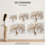 «Elegant White Gold Floral Tree», reproduction d'impression sur toile tendue-129450158