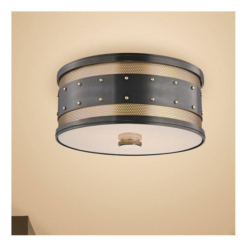 Plafonnier encastré 2 lumières 12 po Gaines, Vieux bronze vieilli
