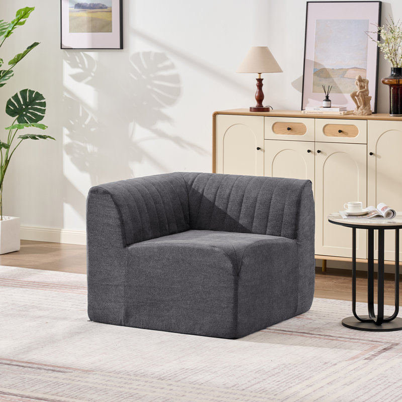 Fauteuil rembourré 35 po Chenille, Gris