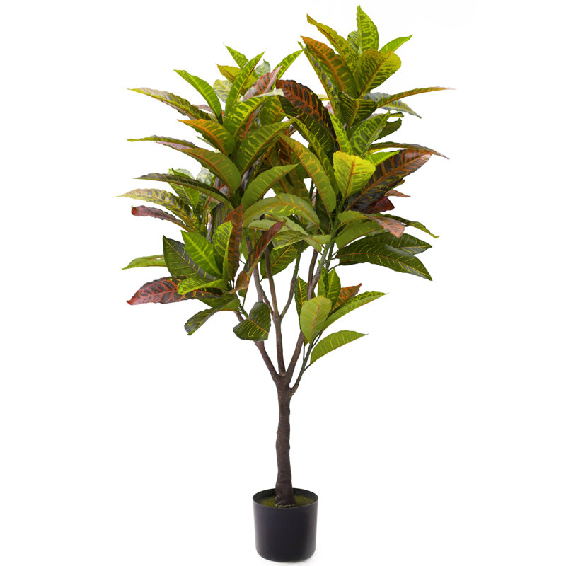 Croton artificiel en pot, H 43 po x l 36 po x P 32 po