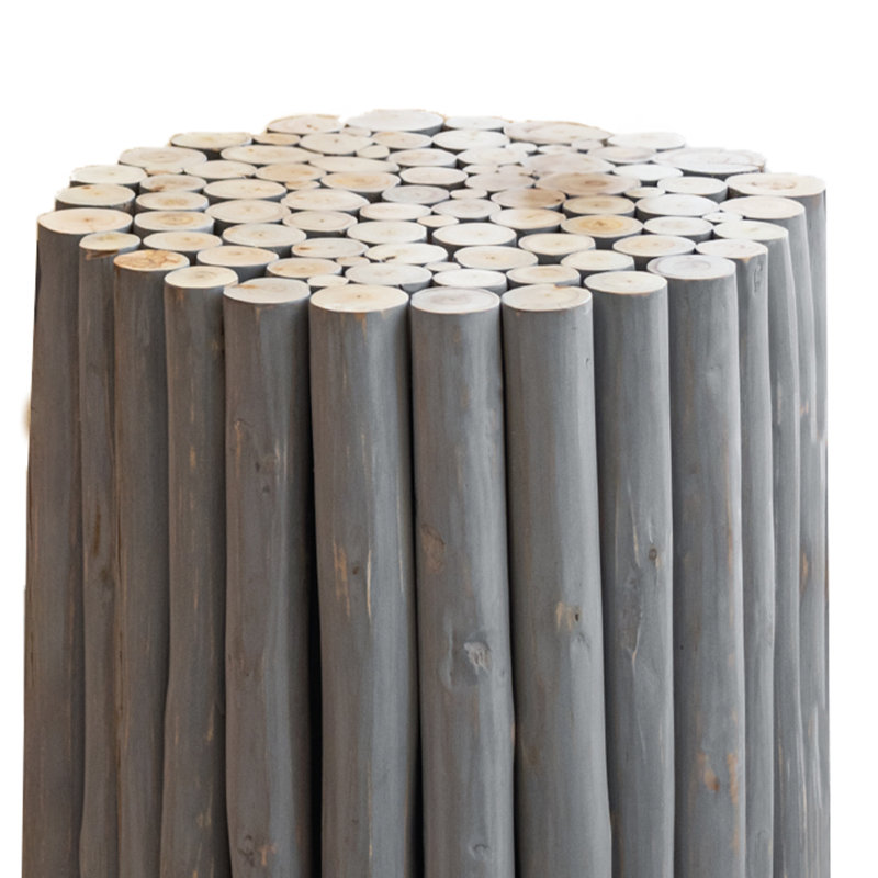 Caylea Solid Wood End Table, Gray