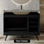 Meuble-lavabo autoportant de 91 cm (36 po) avec comptoir en pierre frittée, lavabo en céramique, 5 tiroirs et armoire à double porte-1736534460