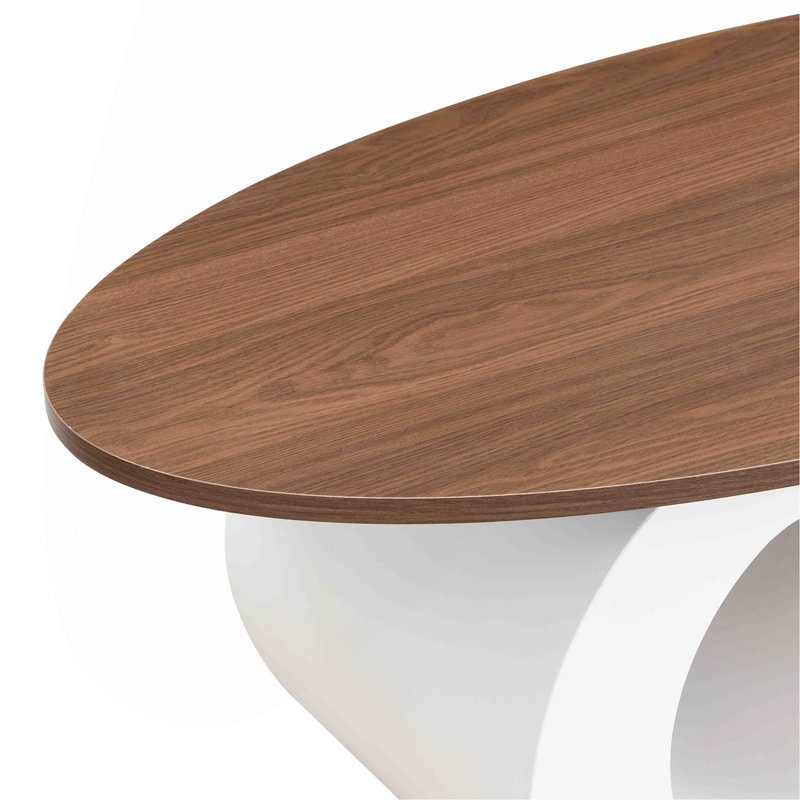Ensemble de 2 tables basses gigognes blanches, orales et rondes, table de salon, grande 47,24 po, petite 19,69 po, Blanc