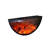 23.62"Black U-shaped Embedded Simulated lame Decorative Electric Fireplace-118373410