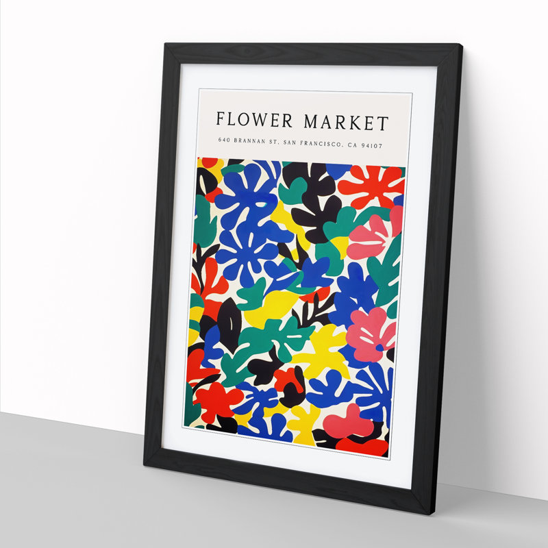 San Francisco Flower Market Exhibition No.6 - Single Picture Frame Print on Wood, 64cm H x 46cm W x 2cm D