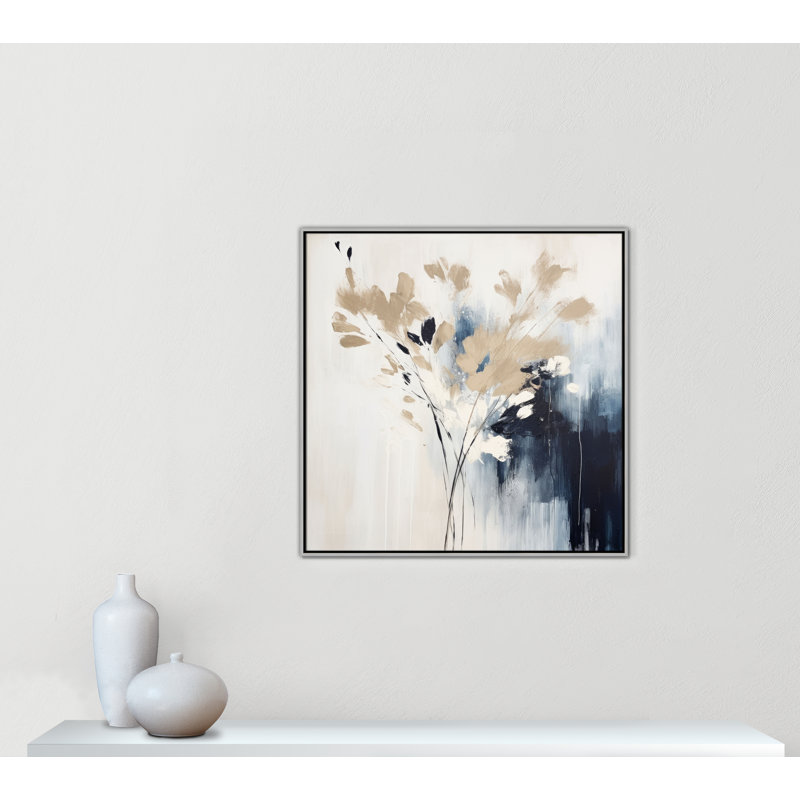 «Bliue Earthly Neutralité II» par Irena Orlov, 37.5'' W x 37.5'' H, Toile avec cadre, Silver Floater