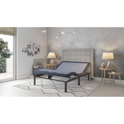 Os3 Twin Bed Base With Relaxing Massage Mode, Charging Port Adjustable Base: Head Position Adjust, 3 Levels Intensity Vibrations