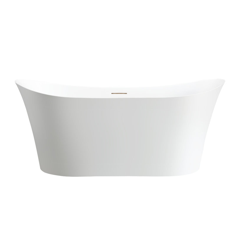 67" x 31" Freestanding Soaking Bathtub, White/Integrated