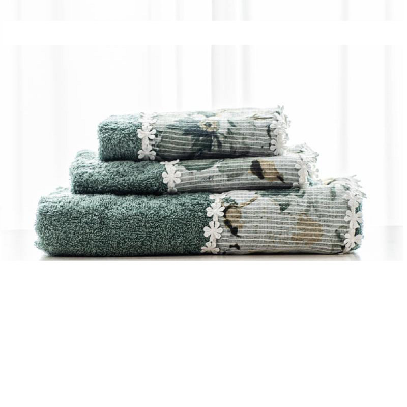 Ensemble de serviettes 3 pièces 100% coton, Sauge