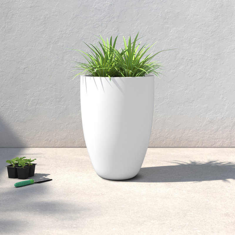 Elbe Handmade Pot Planter, 28" H x 20.5" W x 20.5" D, White